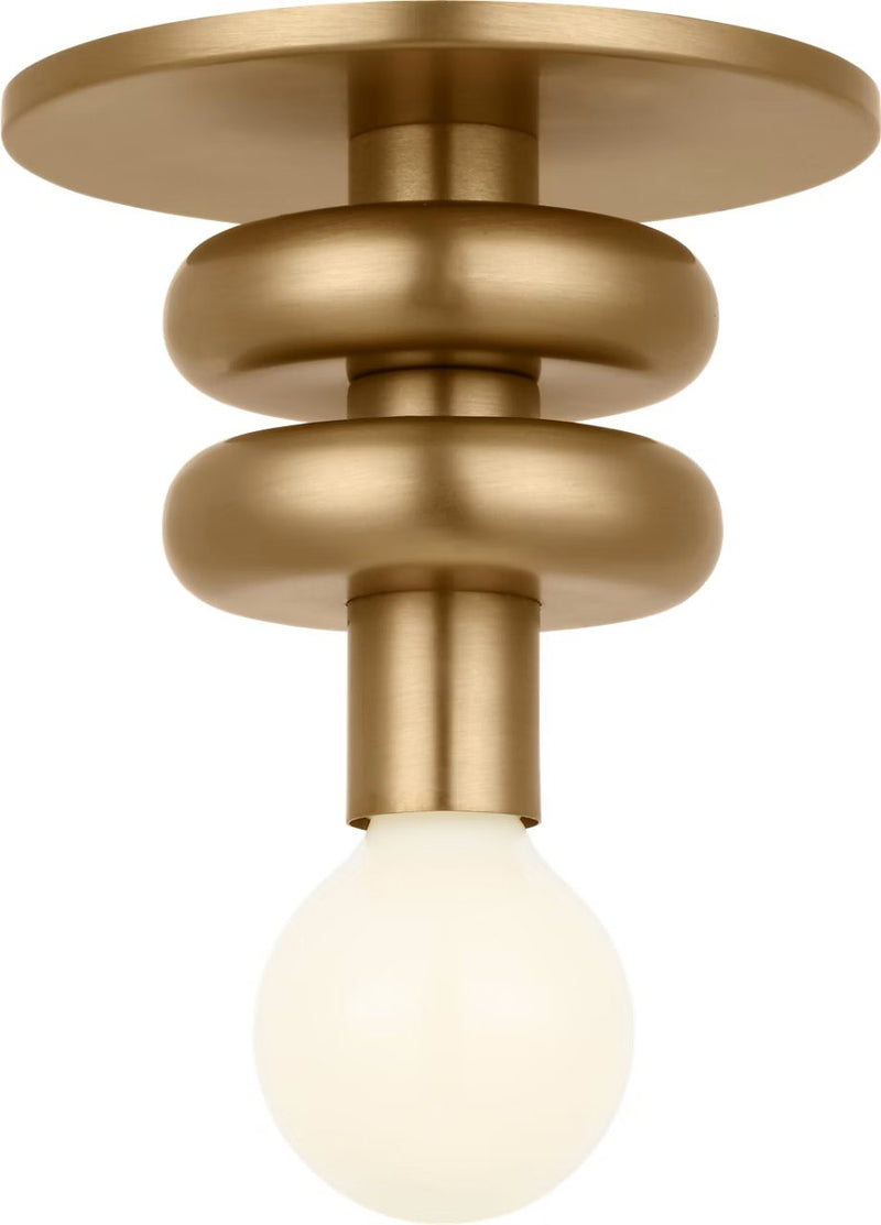 Malcolm Small Flush Mount in Satin Brass
