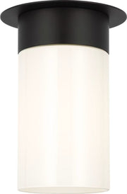 Archer Milk Glass Flush Mount in Midnight Black