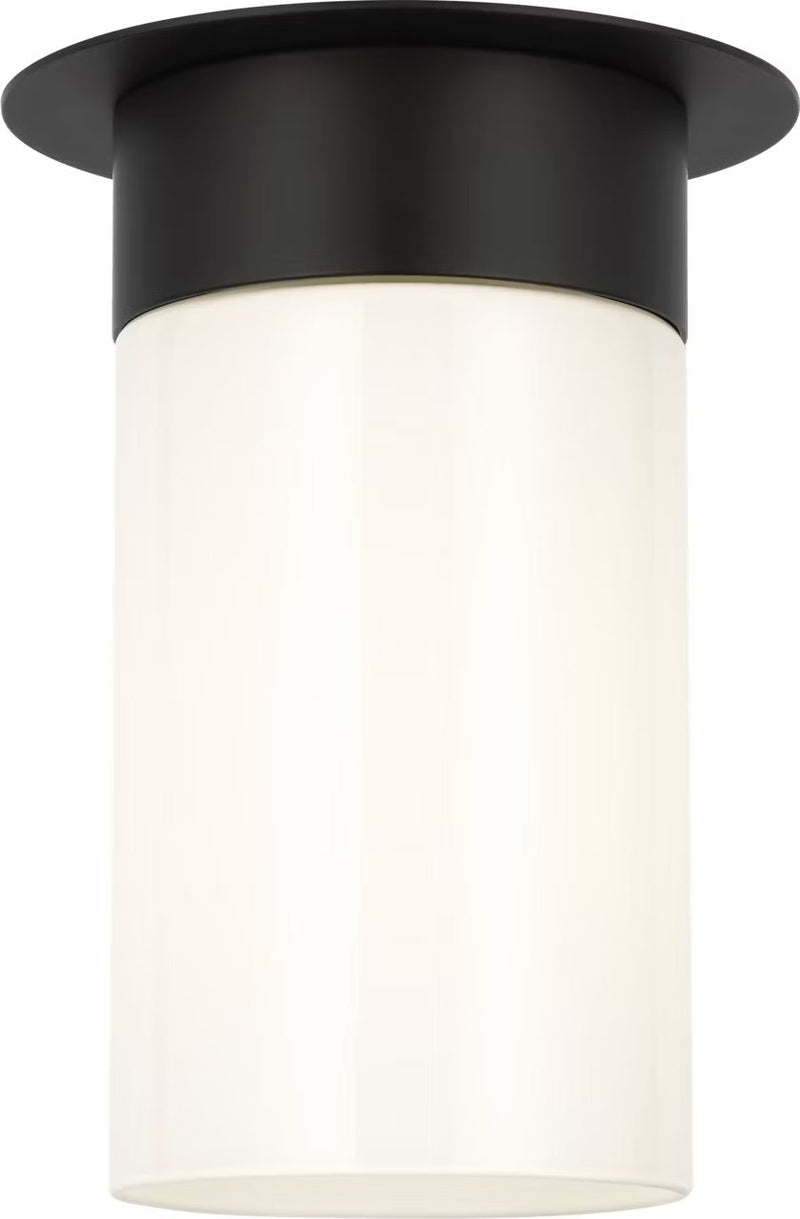 Archer Milk Glass Flush Mount in Midnight Black
