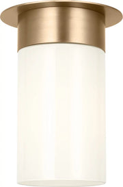 Archer Milk Glass Flush Mount in Satin Brass