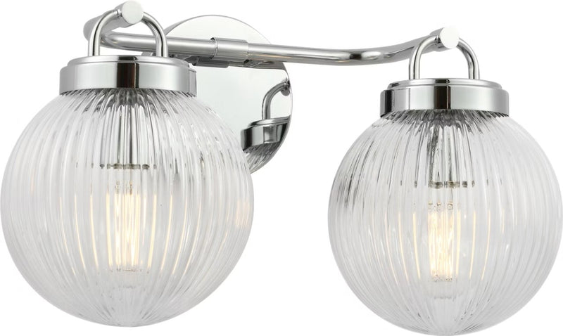 Preston 2-Light Bath Vanity Light in Chrome