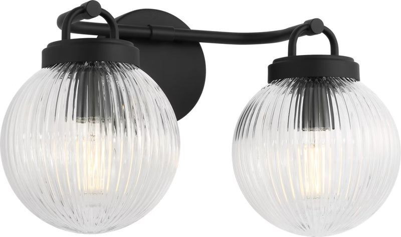 Preston 2-Light Bath Vanity Light in Midnight Black