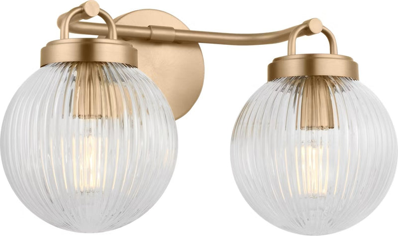 Preston 2-Light Bath Vanity Light in Satin Brass