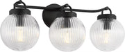 Preston 3-Light Bath Vanity Light in Midnight Black