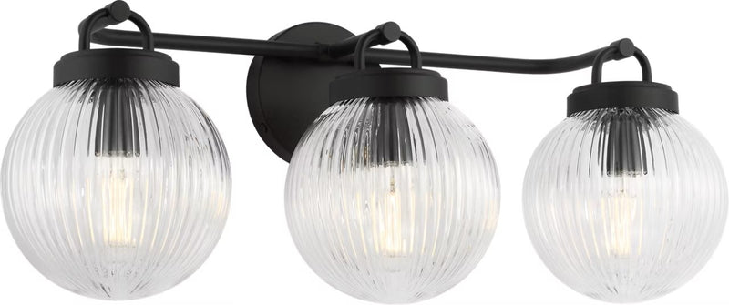 Preston 3-Light Bath Vanity Light in Midnight Black