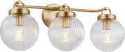 Preston 3-Light Bath Vanity Light in Satin Brass
