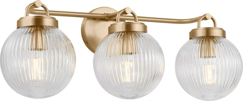 Preston 3-Light Bath Vanity Light in Satin Brass