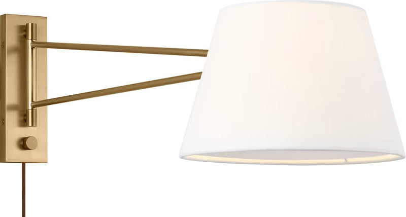 Hale Large Swing Arm Wall Lamp in Estate Brass