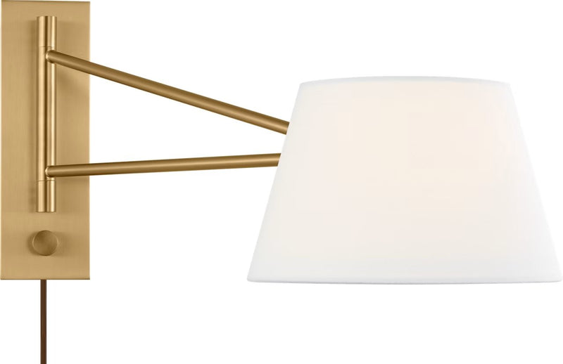 Hale Small Swing Arm Wall Lamp in Estate Brass