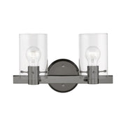 Munich 2-Light Bath Vanity Light in Black Chrome