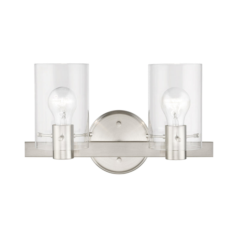 Munich 2-Light Bath Vanity Light in Brushed Nickel