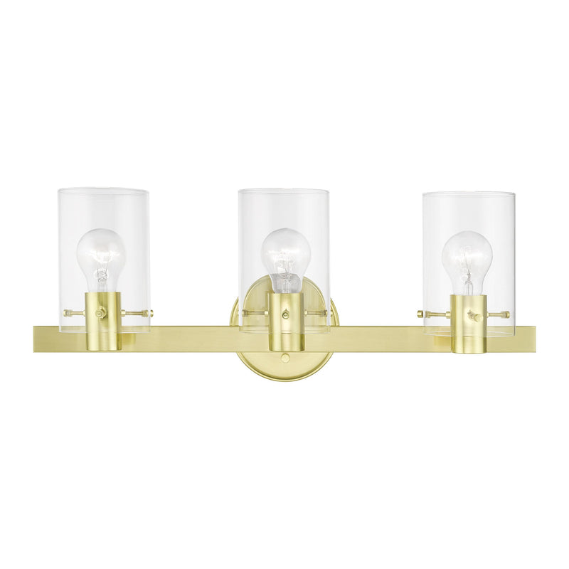 Munich 3-Light Bath Vanity Light in Satin Brass