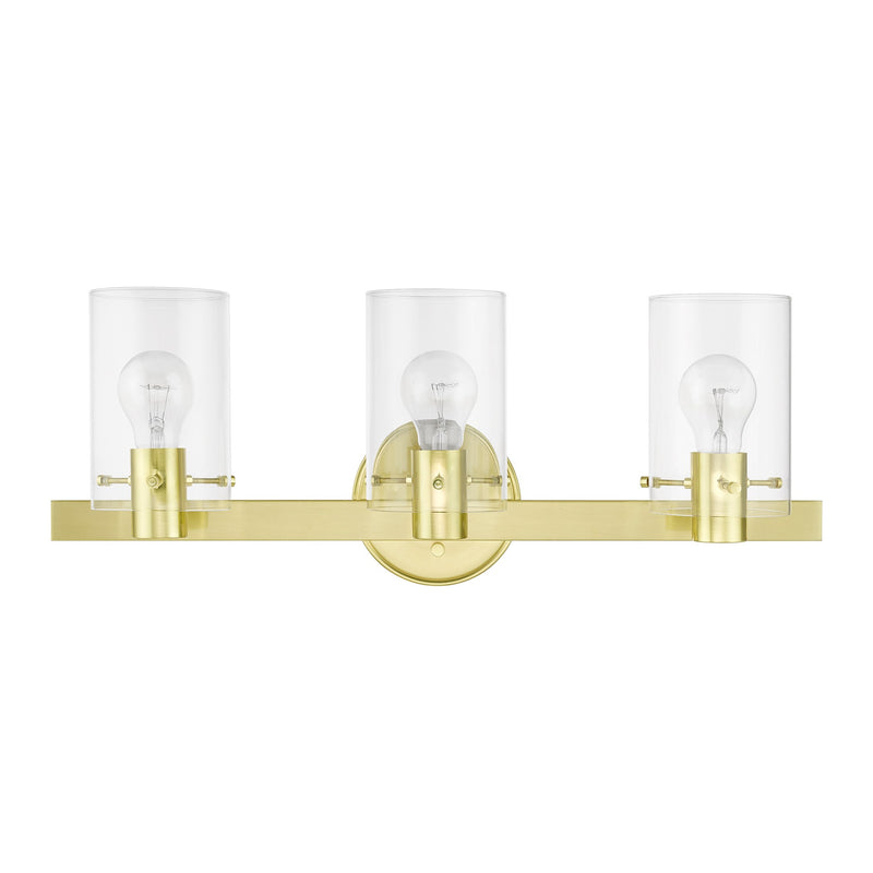 Munich 3-Light Bath Vanity Light in Satin Brass