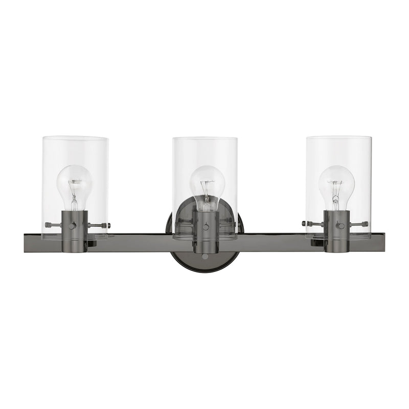 Munich 3-Light Bath Vanity Light in Black Chrome