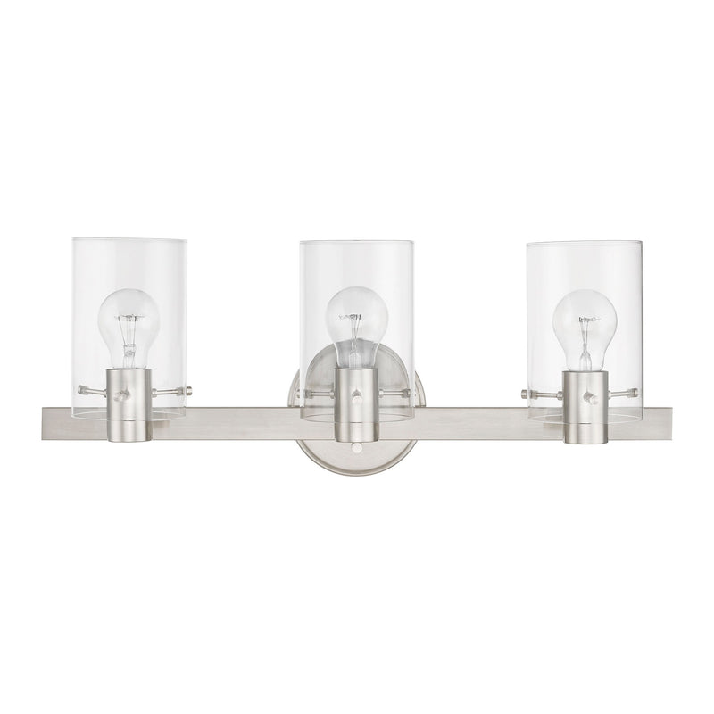 Munich 3-Light Bath Vanity Light in Brushed Nickel
