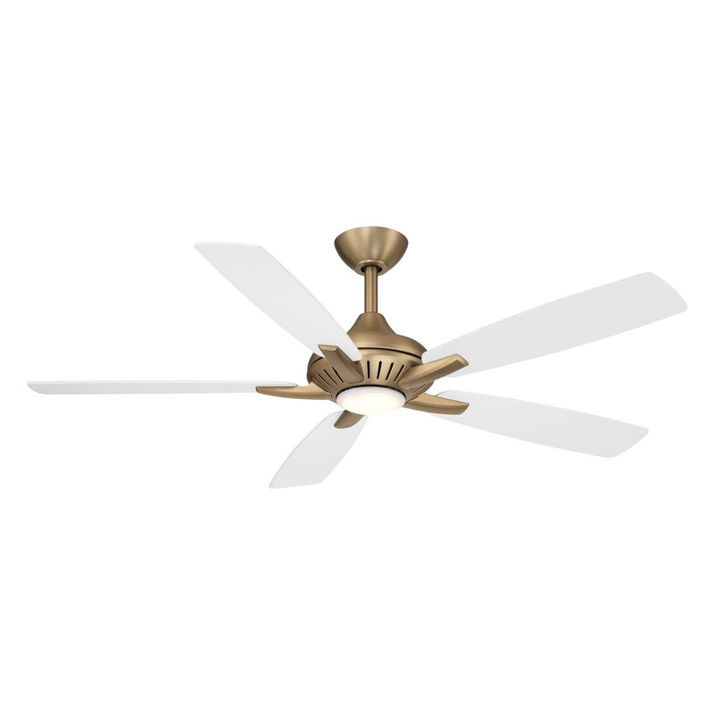 Dyno 52" LED Ceiling Fan in Brushed Brass / Alabaster White