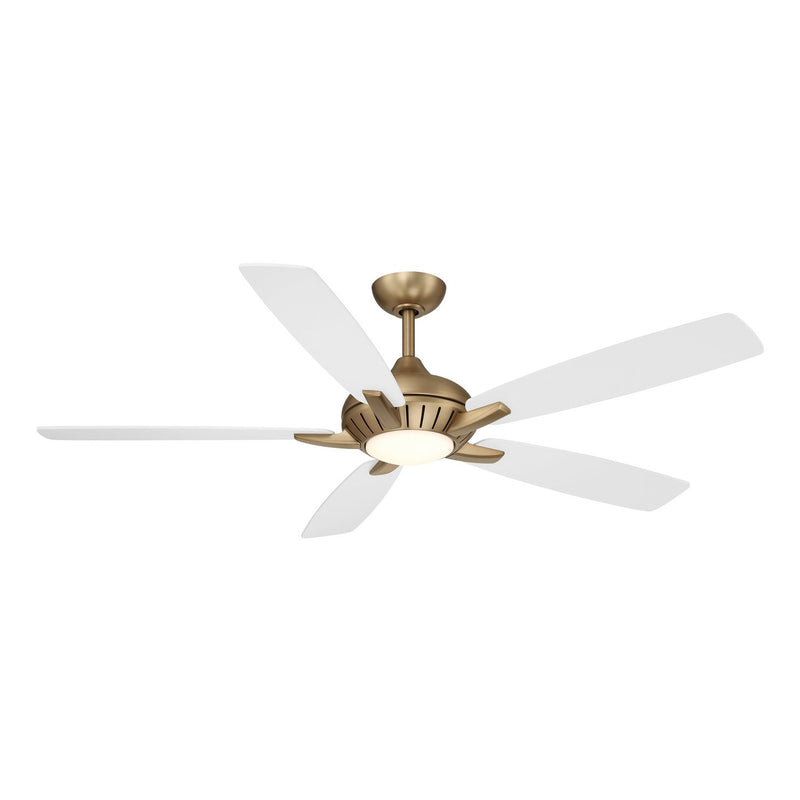 Dyno 60" LED Ceiling Fan in Brushed Brass / Alabaster White