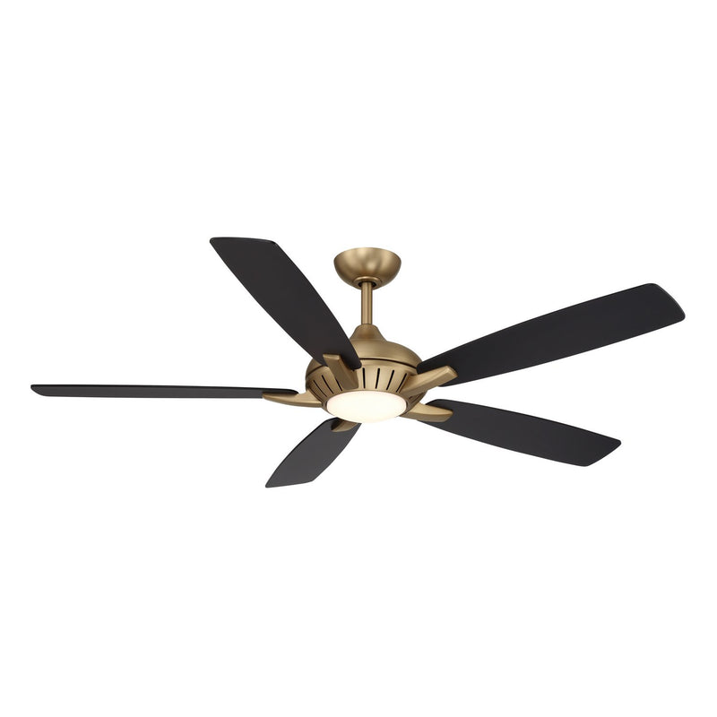 Dyno 60" LED Ceiling Fan in Brushed Brass / Coal
