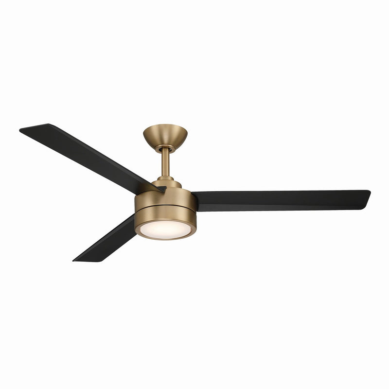 Roto 52" LED Ceiling Fan in Brushed Brass / Coal