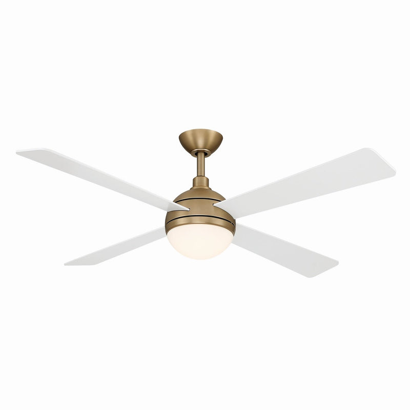 Orb 54" LED Ceiling Fan in Brushed Brass / Alabaster White