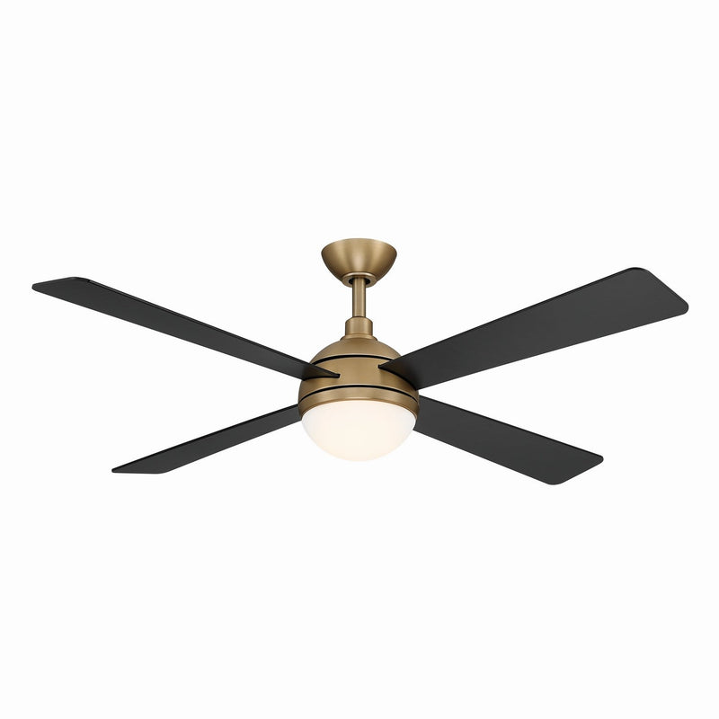 Orb 54" LED Ceiling Fan in Brushed Brass / Coal