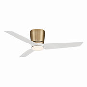 Pure 48" LED Hugger Ceiling Fan in Brushed Brass / Alabaster White