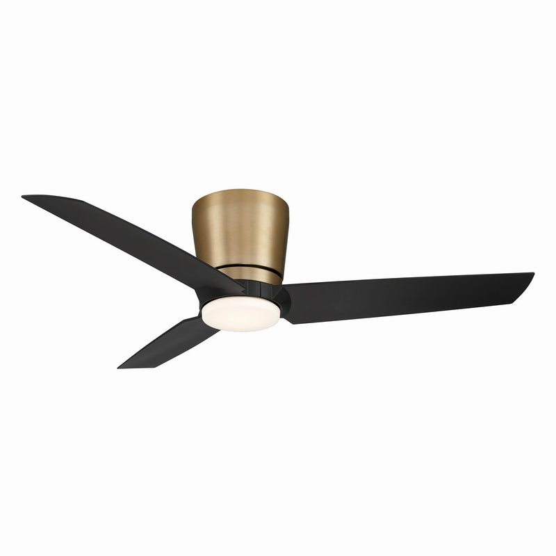 Pure 48" LED Hugger Ceiling Fan in Brushed Brass / Coal