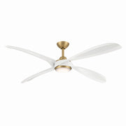 Mortyn 60" Outdoor LED Ceiling Fan in Legacy Brass / Alabaster White