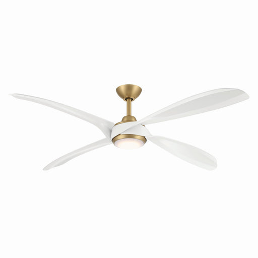 Mortyn 60" Outdoor LED Ceiling Fan in Legacy Brass / Alabaster White