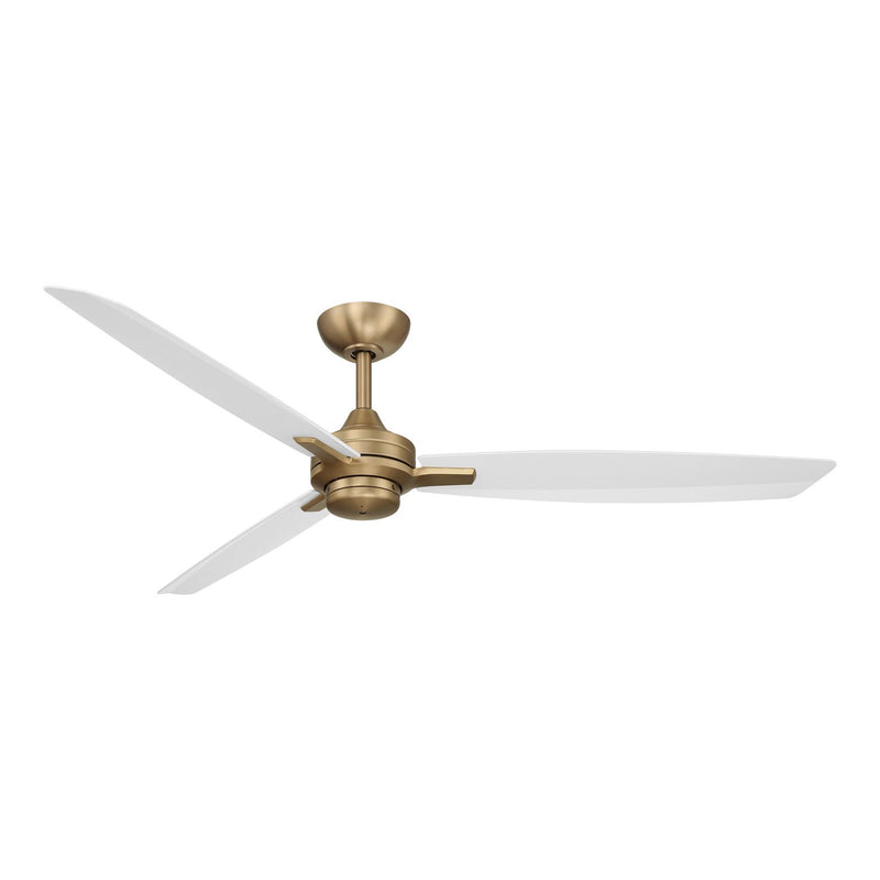 Rudolph 60" Outdoor Ceiling Fan in Brushed Brass / Alabaster White