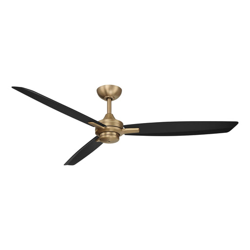 Rudolph 60" Outdoor Ceiling Fan in Brushed Brass / Coal