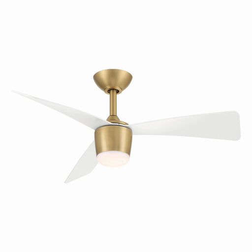 Elavan 36" Outdoor LED Ceiling Fan in Legacy Brass / Alabaster White