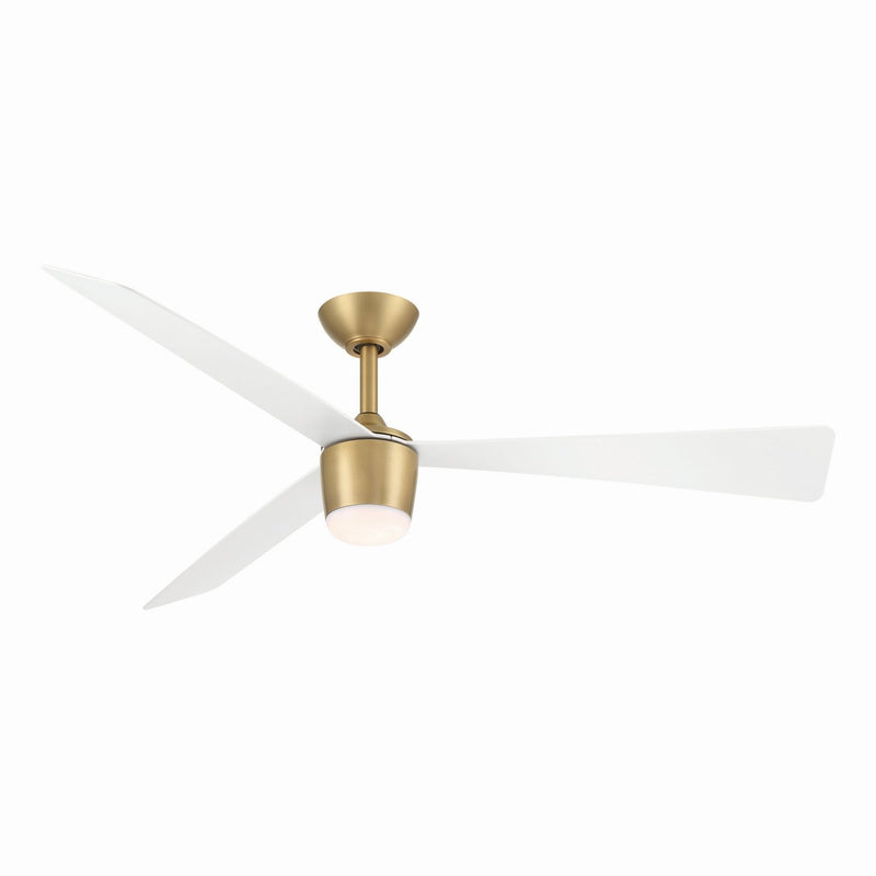 Elavan 52" Outdoor LED Ceiling Fan in Legacy Brass / Alabaster White