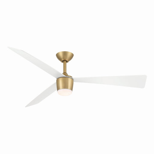 Elavan 52" Outdoor LED Ceiling Fan in Legacy Brass / Alabaster White