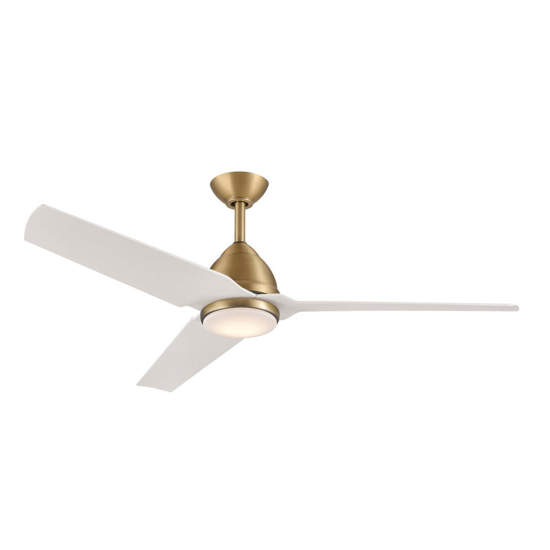 Java 54" Outdoor LED Ceiling Fan in Legacy Brass / Alabaster White