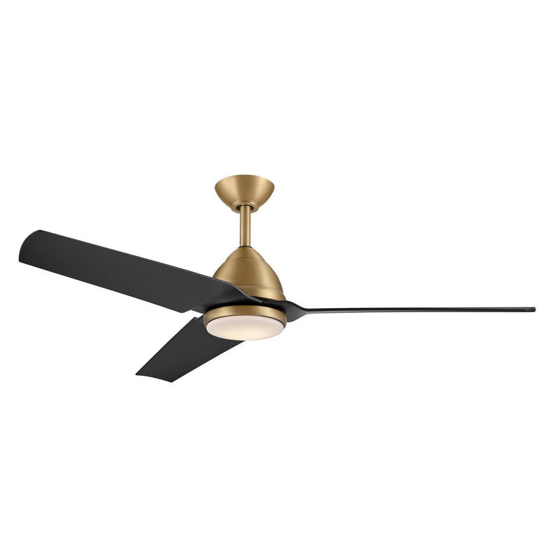 Java 54" Outdoor LED Ceiling Fan in Legacy Brass / Coal