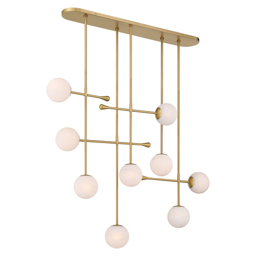 Ursolus 9-Light Linear Chandelier in Legacy Brass