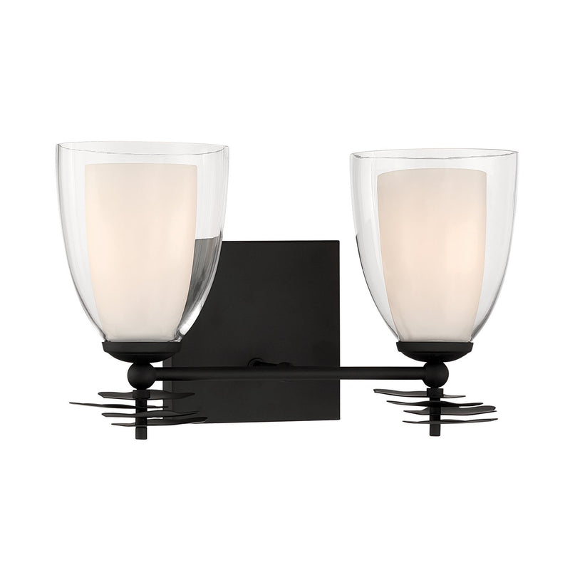Elowen 2-Light Bath Vanity Light in Dark Matte Black