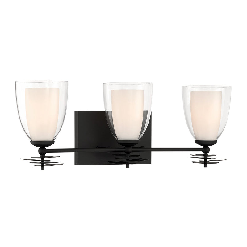 Elowen 3-Light Bath Vanity Light in Dark Matte Black