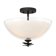 Elowen 3-Light Semi-Flush Mount in Dark Matte Black