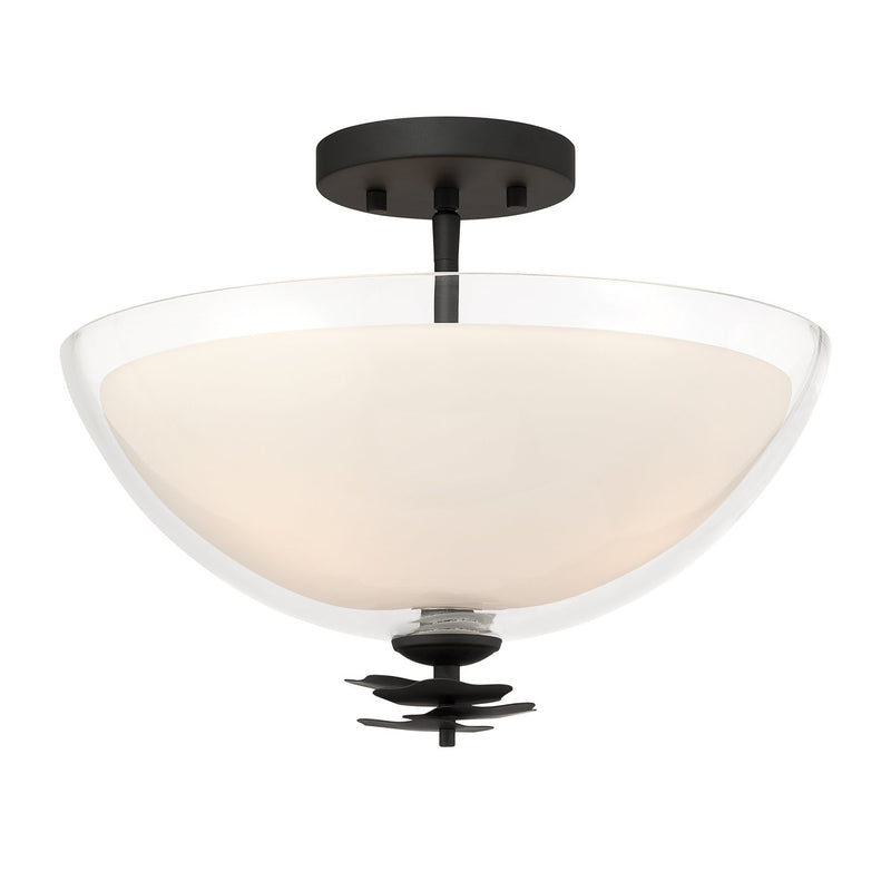 Elowen 3-Light Semi-Flush Mount in Dark Matte Black