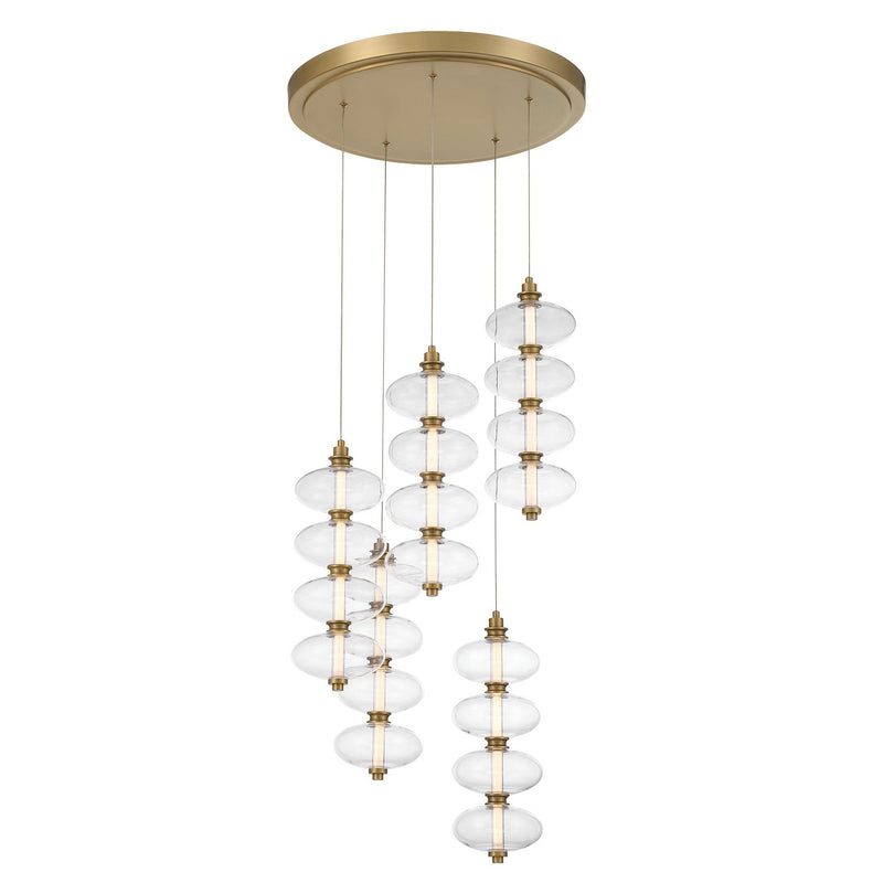 Bollavino Large LED Pendant in Legacy Brass