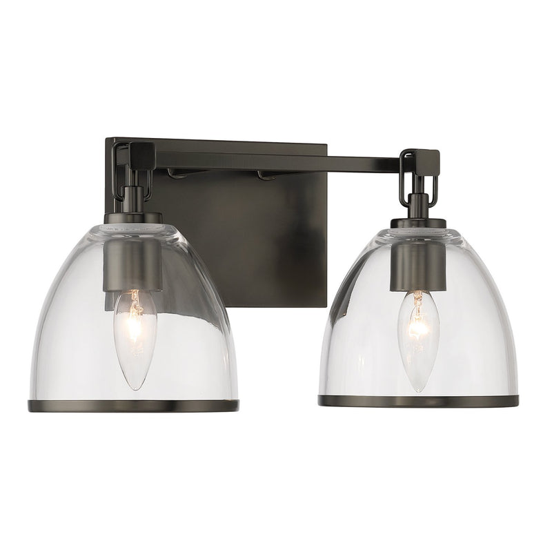 Wynnfrost 2-Light Bath Vanity Light in Rustic Gun Metal