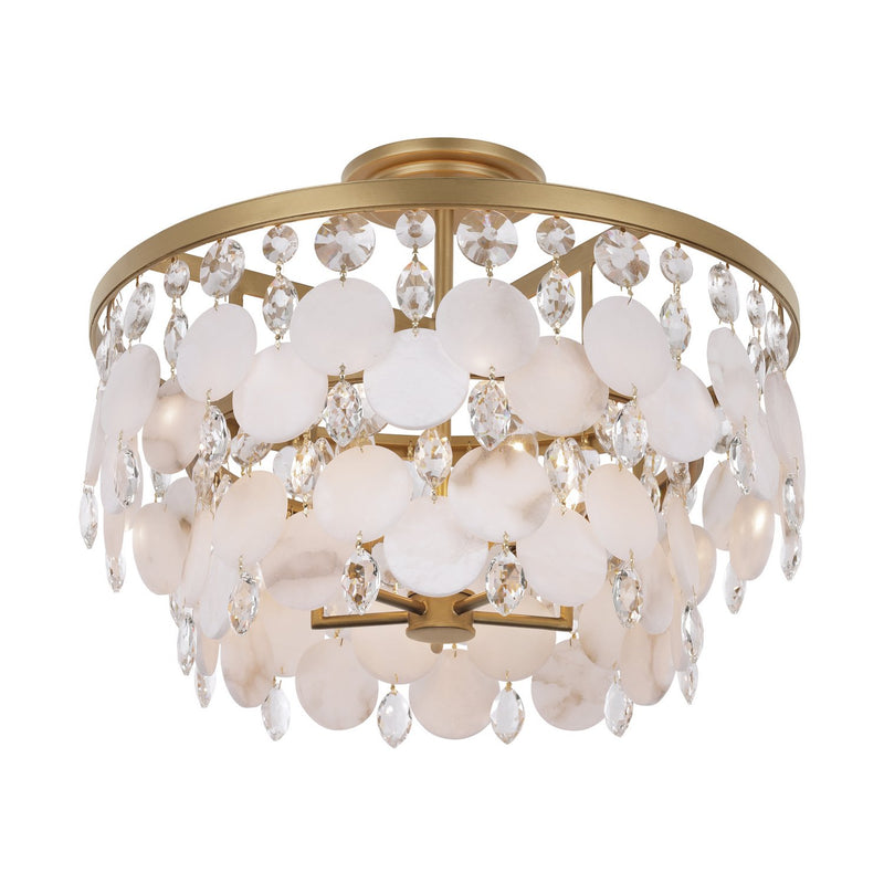Nova Mara 5-Light Semi-Flush Mount in Painted Legacy Brass