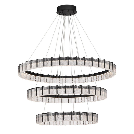 Sevryn 3-Tier LED Chandelier in Dark Matte Black