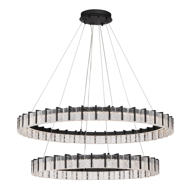 Sevryn 2-Tier LED Chandelier in Dark Matte Black