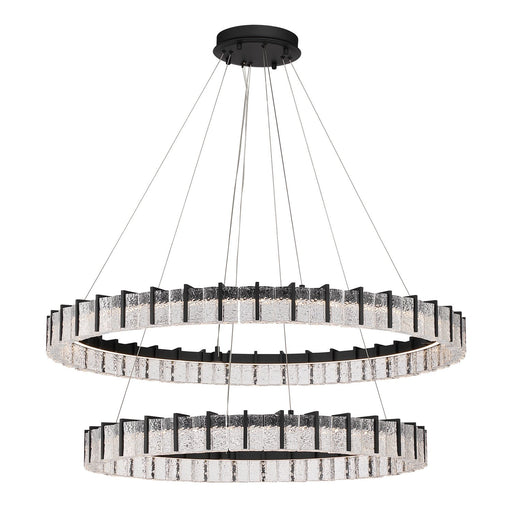 Sevryn 2-Tier LED Chandelier in Dark Matte Black