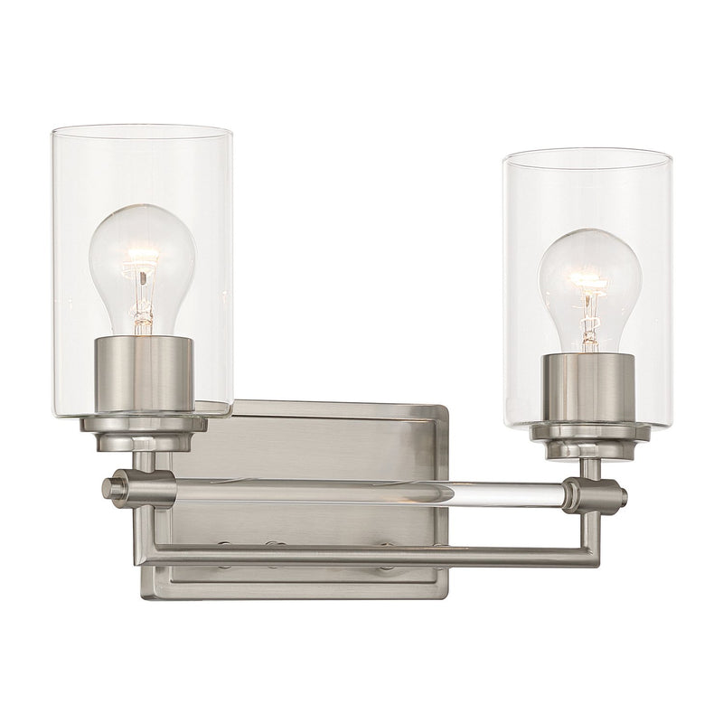 Binsly 2-Light Bath Vanity Light in Brushed Nickel