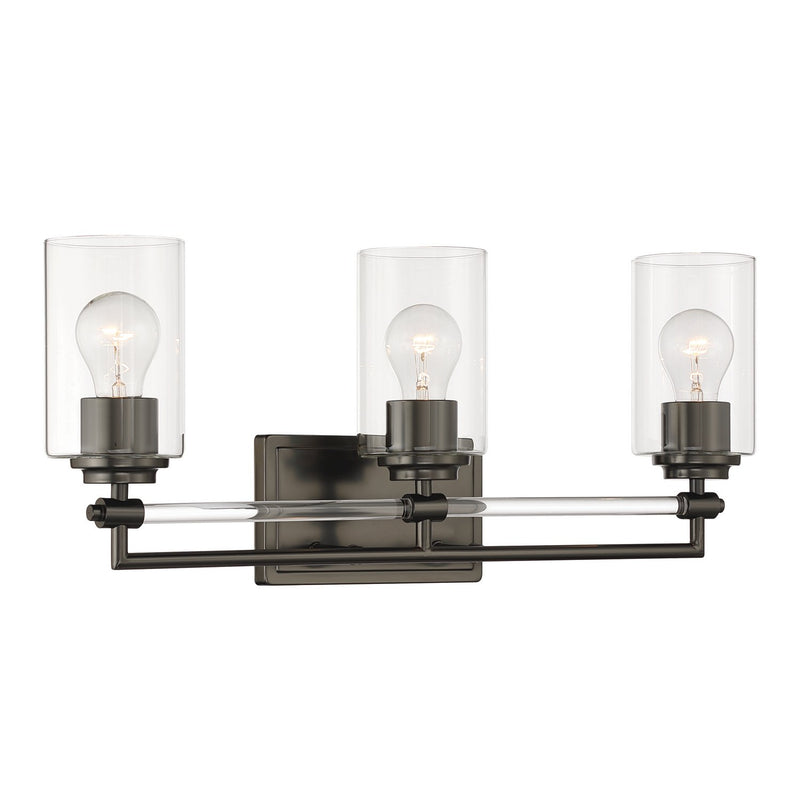 Binsly 3-Light Bath Vanity Light in Rustic Gun Metal