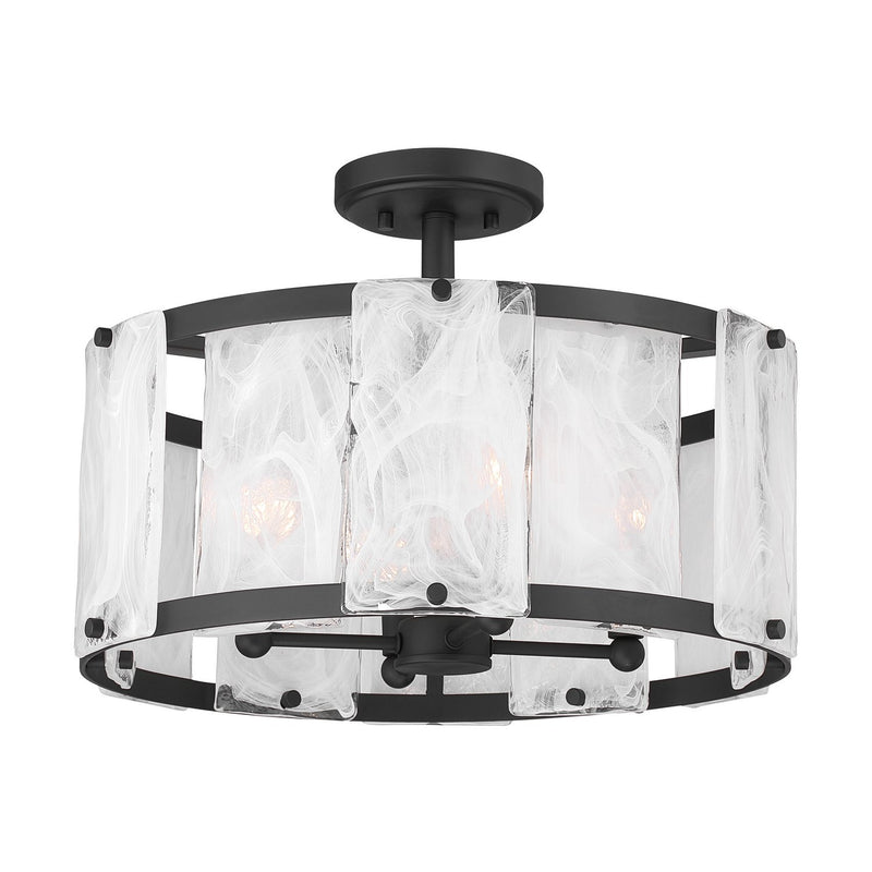Veil 4-Light Semi-Flush Mount in Dark Matte Black